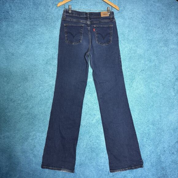 Levi's 512 Jeans Womens 10 Long Blue Perfectly Slimming Boot Cut Dark Wash Denim - Picture 11 of 16